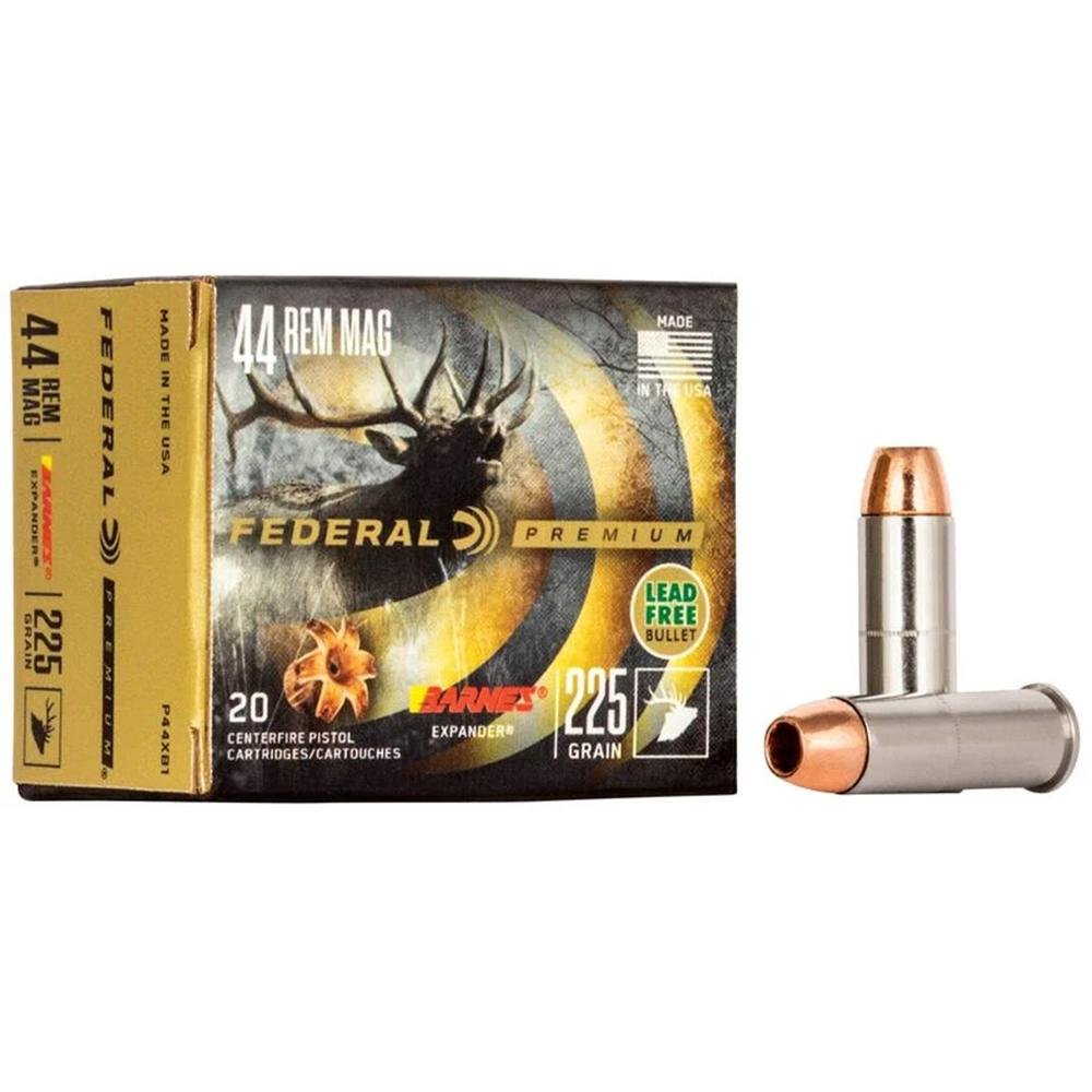 Federal Premium P44XB1 44 Rem Mag 225 Grain Barnes Expander 20 Rounds - Federal Premium Ammunition - 44 Rem Mag