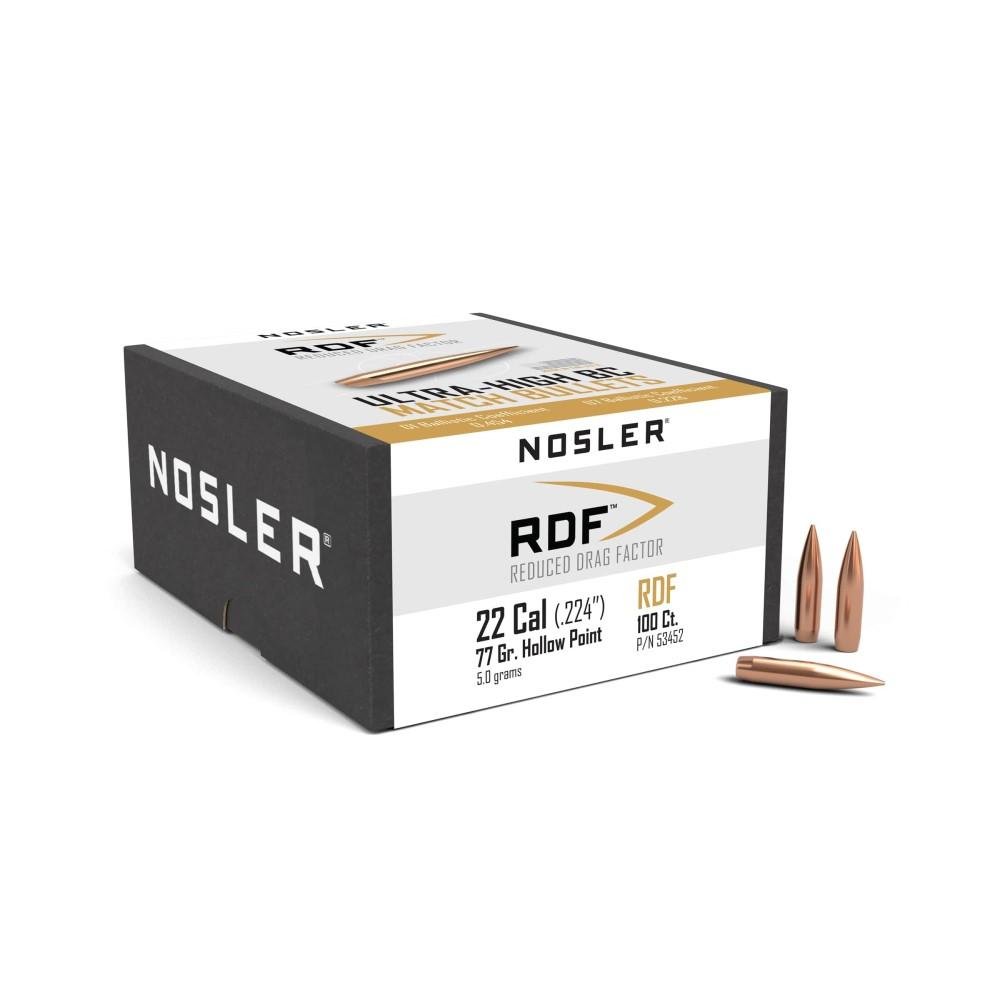 Buy Nosler RDF .22 Caliber 77gr HPBT Rifle Bullets, 100 Count Box, High BC, Wind Drift Resistant online