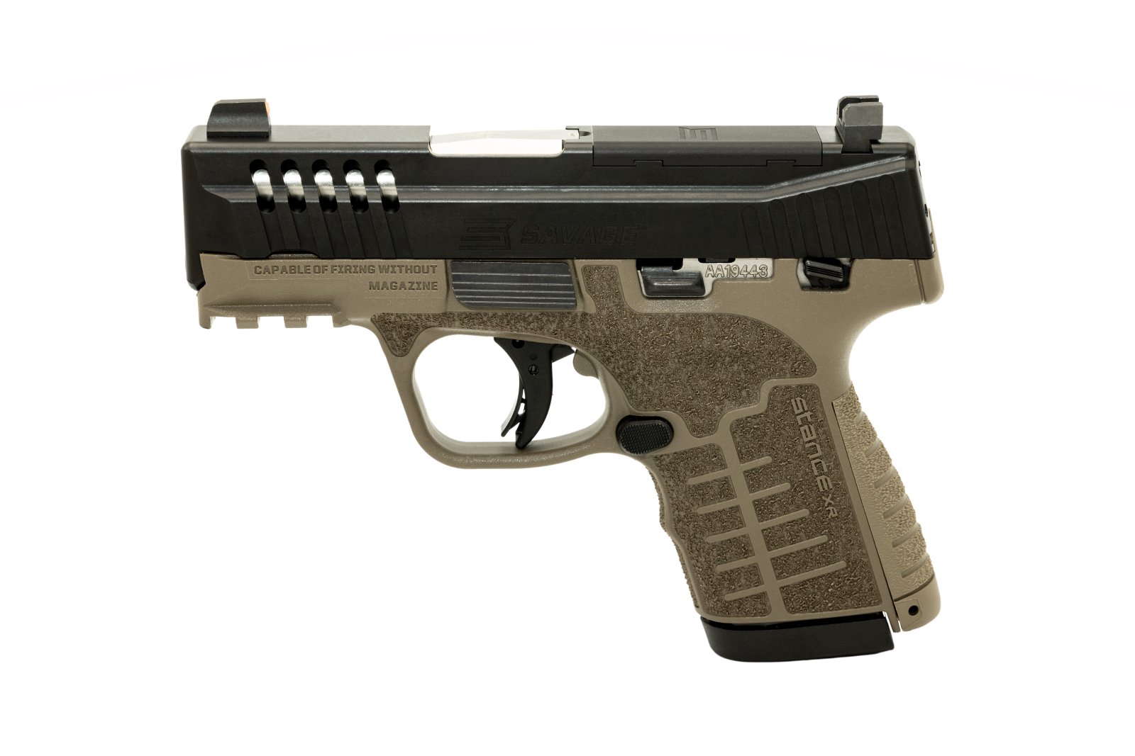 Savage 67056 Stance XR 9MM Pistol 13+1 XS Tritium Dot FDE 3.2" Barrel - Savage Arms - 9mm