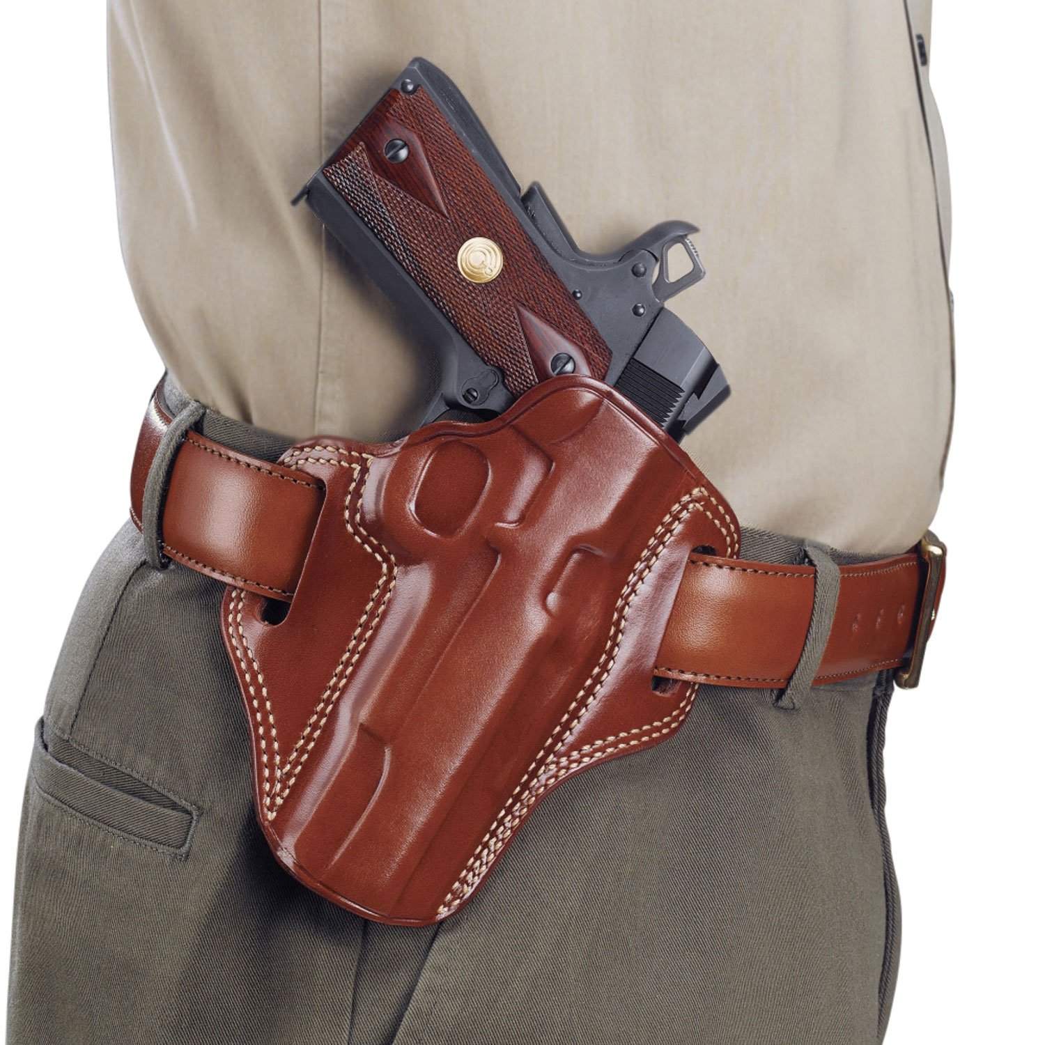 Buy Galco CM800 Tan Leather Belt Holster for Glock 43/43X, Right Hand 1.75" online