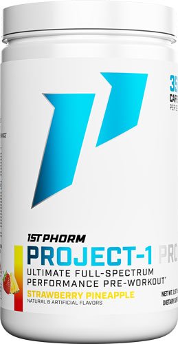 Buy 1st Phorm Project-1 Pro Pre-Workout Strawberry Pineapple 350mg Caffeine online