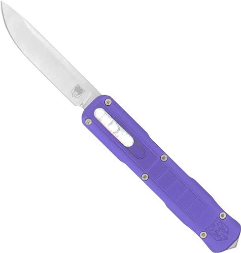 CobraTec CTSRPTPURDNS Small Raptor OTF Knife Purple 2.5" Drop Point - CobraTec Knives