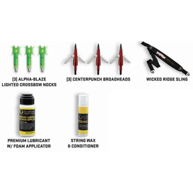 Wicked Ridge WRA1125 Ready-to-Hunt Kit with Nocks, Broadheads, Sling - Wicked Ridge
