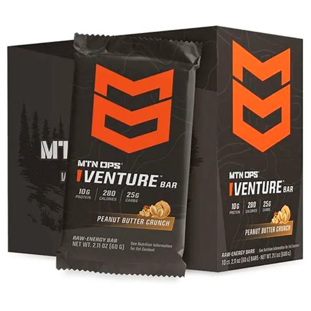 MTN OPS 4133120801 Venture Bar Peanut Butter Crunch 10pk, 10g Protein