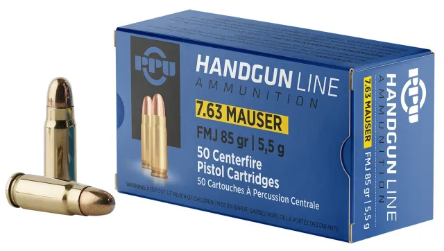 Prvi Partizan PPH763 7.63mm Mauser 85gr FMJ Ammo 50 Rounds - Prvi Partizan - 7.63mm Mauser for sale at Smoke Wagon Firearms