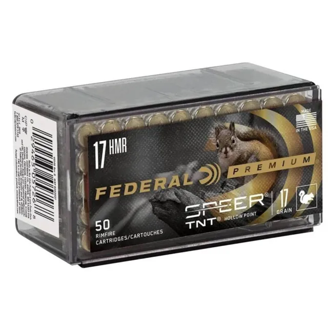 Federal Premium Ammunition P770 17 HMR 17 Grain Speer TNT JHP 50 Rounds - Federal Premium Ammunition - 17 HMR