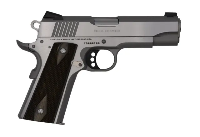 Colt O4040XE Combat Commander 45 ACP 4.25" SS Semi-Auto Pistol, 8 Round, Novak Sights, G10 Grips