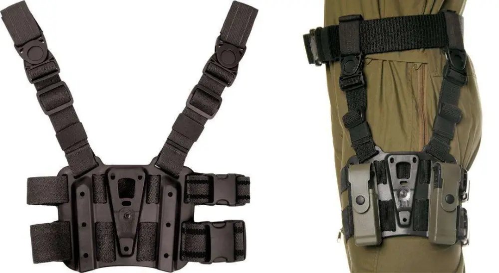 Blackhawk 432000PBK Tactical Holster Platform Black Carbon Fiber Leg Mount - Blackhawk