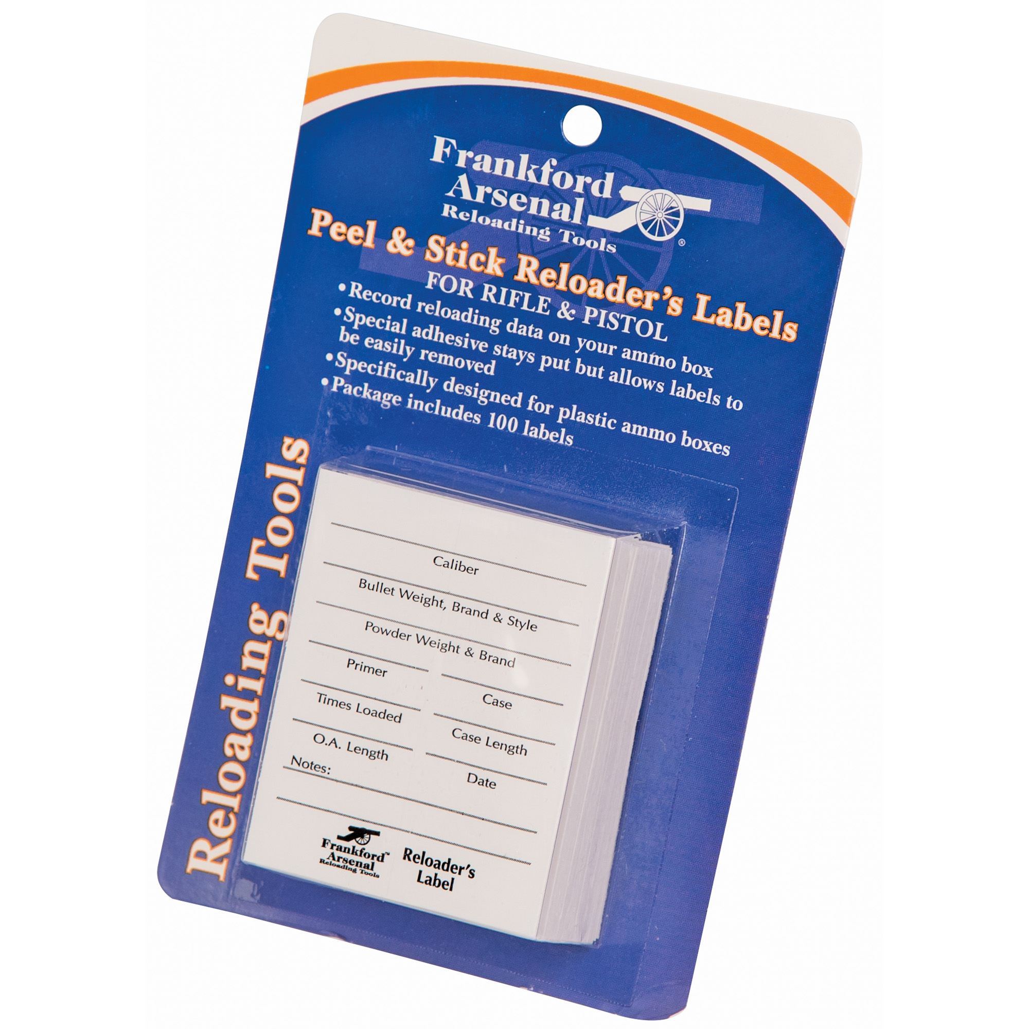 Frankford Arsenal Pistol And Rifle Reloader Labels 100pk - Frankford Arsenal