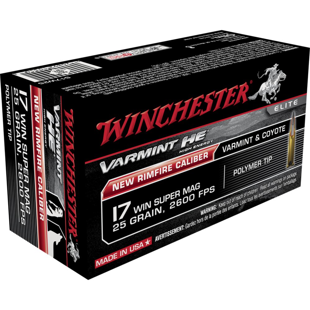 Winchester Ammo S17W25 Varmint HE 17 WSM 25 gr Polymer Tip 50 Bx/10 Cs - Winchester - 17 WSM