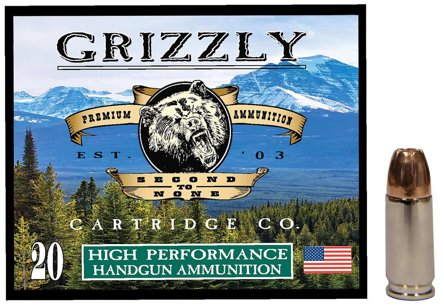 Buy Grizzly GC9MM1 9mm 115gr JHP Ammo, 1250 fps, 20/Box online