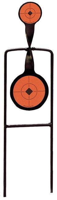 Birchwood Casey 46221 World of Targets Sharpshooter Spinner Rimfire Pistol/Rifle AR500 Steel Black/Orange Bullseye Illustration Impact Enhancement Motion - Birchwood Casey - 2.25"/3.625"
