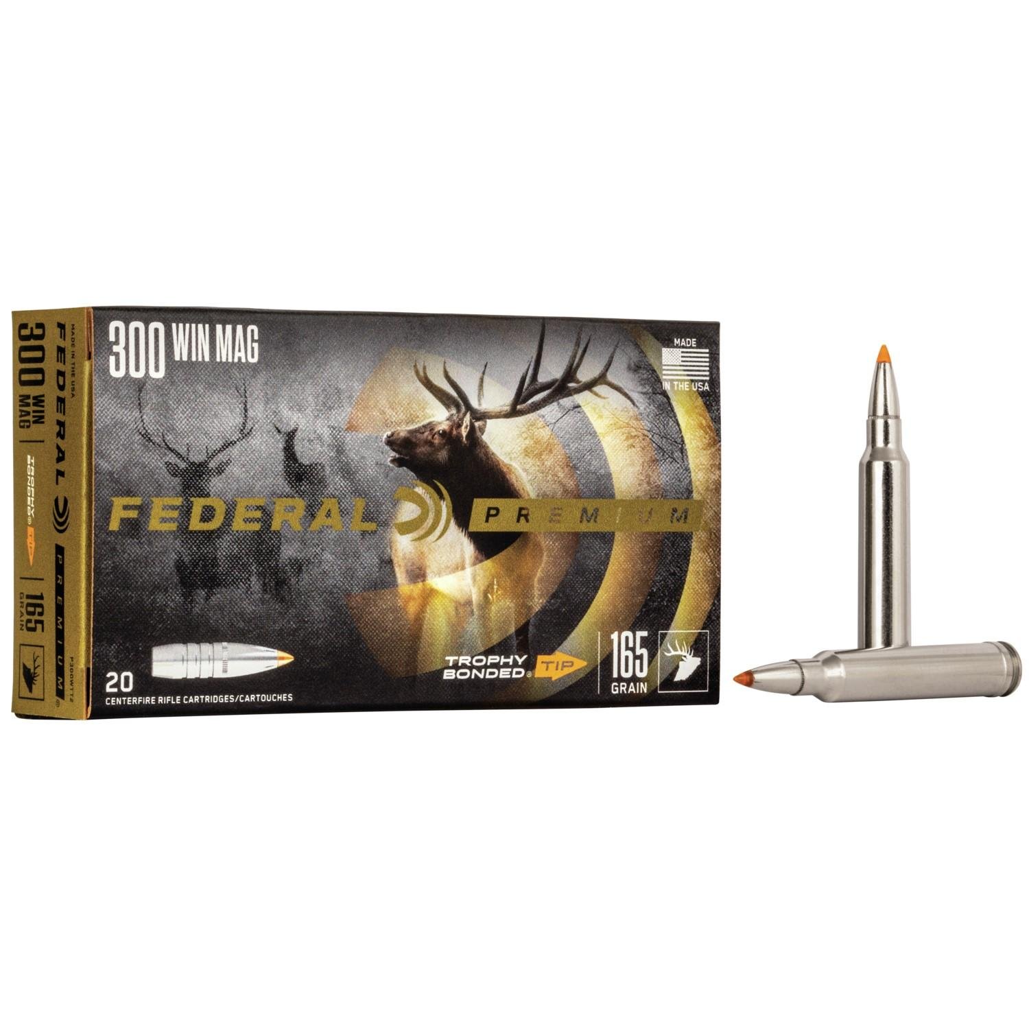 Federal Premium P300WTT2 300 Win Mag 165 Grain Trophy Bonded Tip 20 Rounds - Federal Premium Ammunition - 300 Win Mag