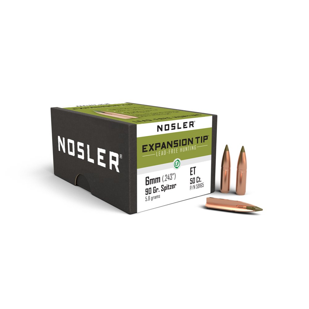 Buy Nosler E-Tip 6mm 90gr Lead-Free Rifle Bullets, 50ct - High Weight Retention, Uniform Expansion, .243 Caliber online