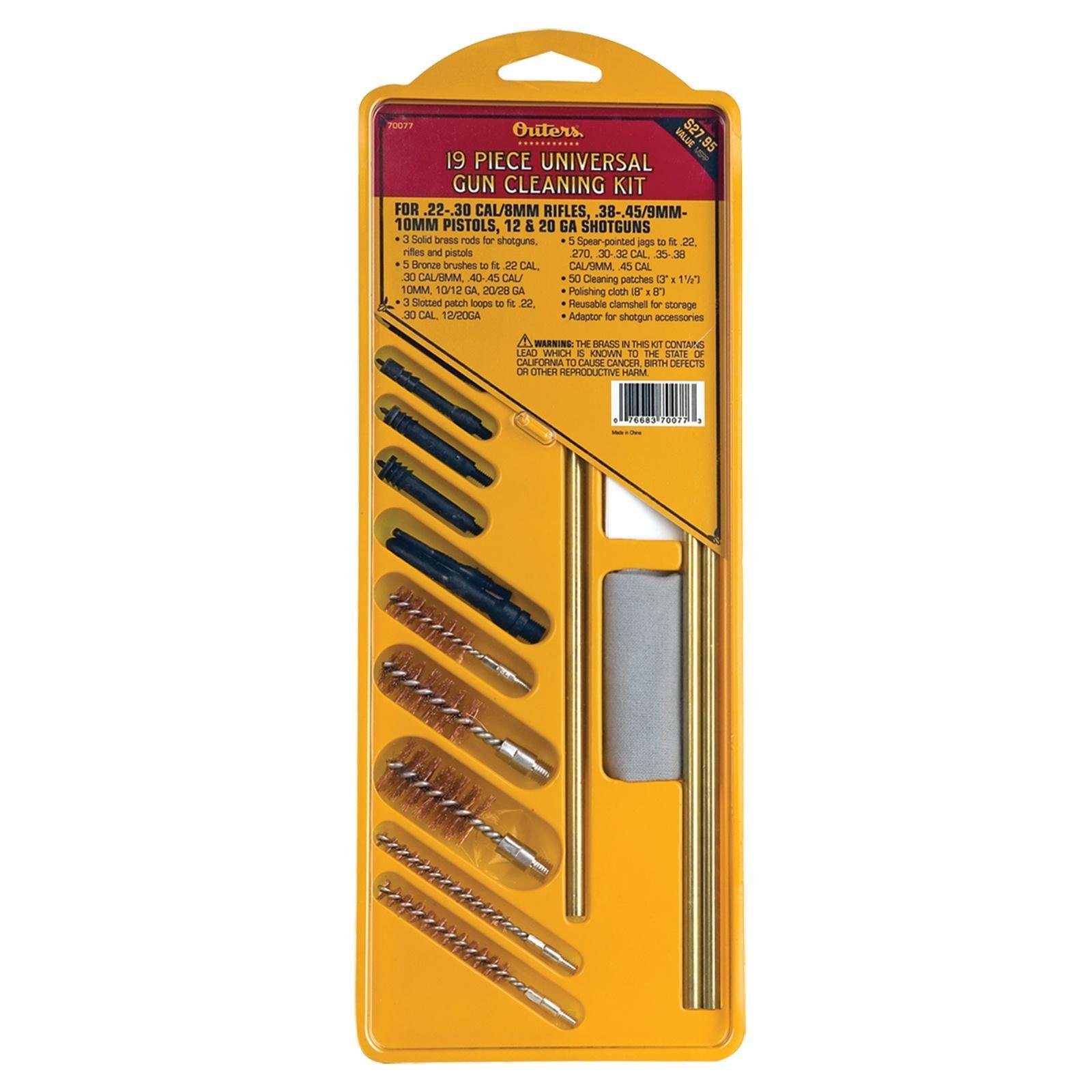 Buy Outers 70077 Universal Brass Rod Cleaning Kit, 19-Piece for Guns online