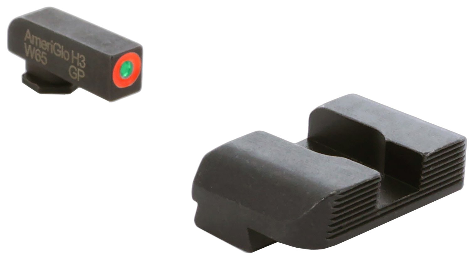 AmeriGlo GL434 Protector Sight Set Glock Green Tritium Orange Outline - AMER
