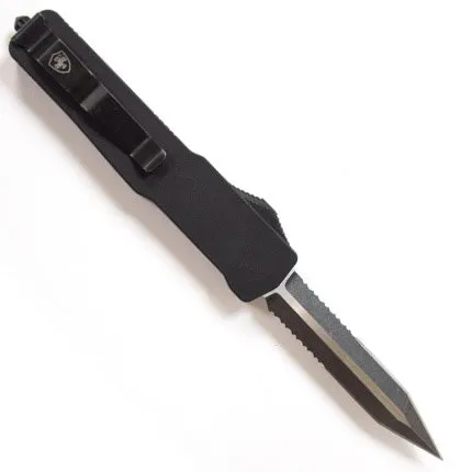 Buy Templar Knife OTF Slim Dagger 3.5 In Serrated Blade Black Rubber Handle online