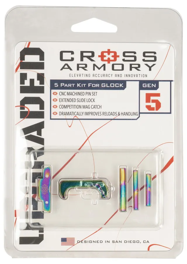 Cross Armory CRG5OKRB 3 Piece Upgrade Kit Glock Gen5 Rainbow Aluminum - Cross Machine Tool Company - 3 PIECE