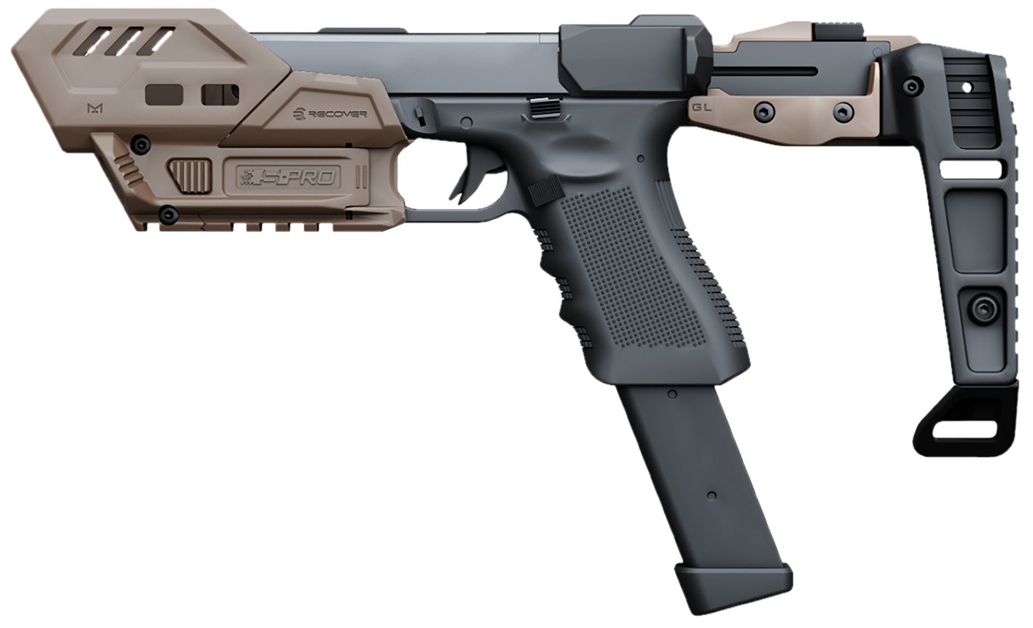 Recover Tactical SPROMGB02 S-Pro MG Conversion Kit Glock Tan MLOK - Recover Tactical