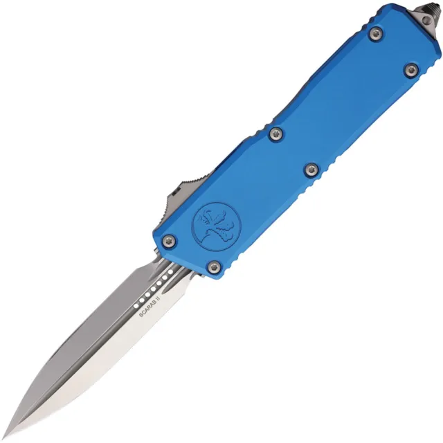 Microtech Scarab II G3 3.97 In D/E Stonewash Blue ALU Handle - MICROTECH