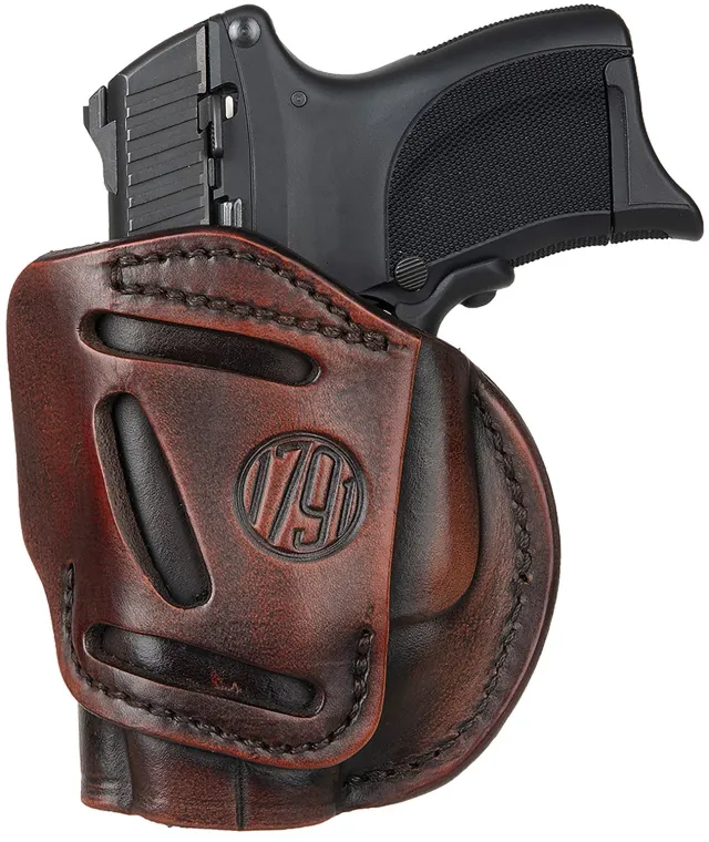 1791 Gunleather 4WH-3-VTG-R 4-Way Holster Vintage Brown RH Size 3 - 1791 Gunleather