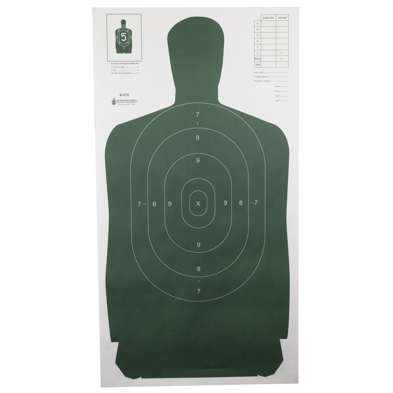 Buy Action Target B-27S Standard Target Green Silhouette 24 in x 45 in 100 Pack online