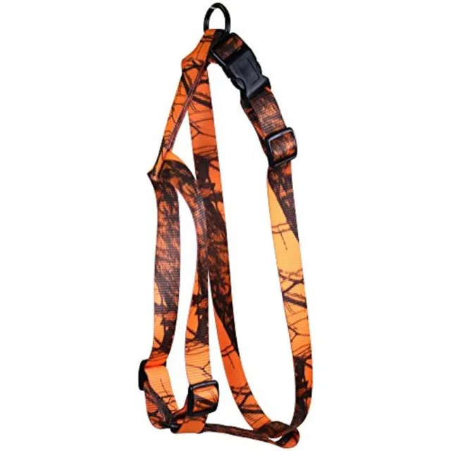 Omnipet 17L-BLZ Large Nylon Harness 1 Inch Mossy Oak Blaze Orange Camo - Leather Brothers Inc. DBA Omnipet