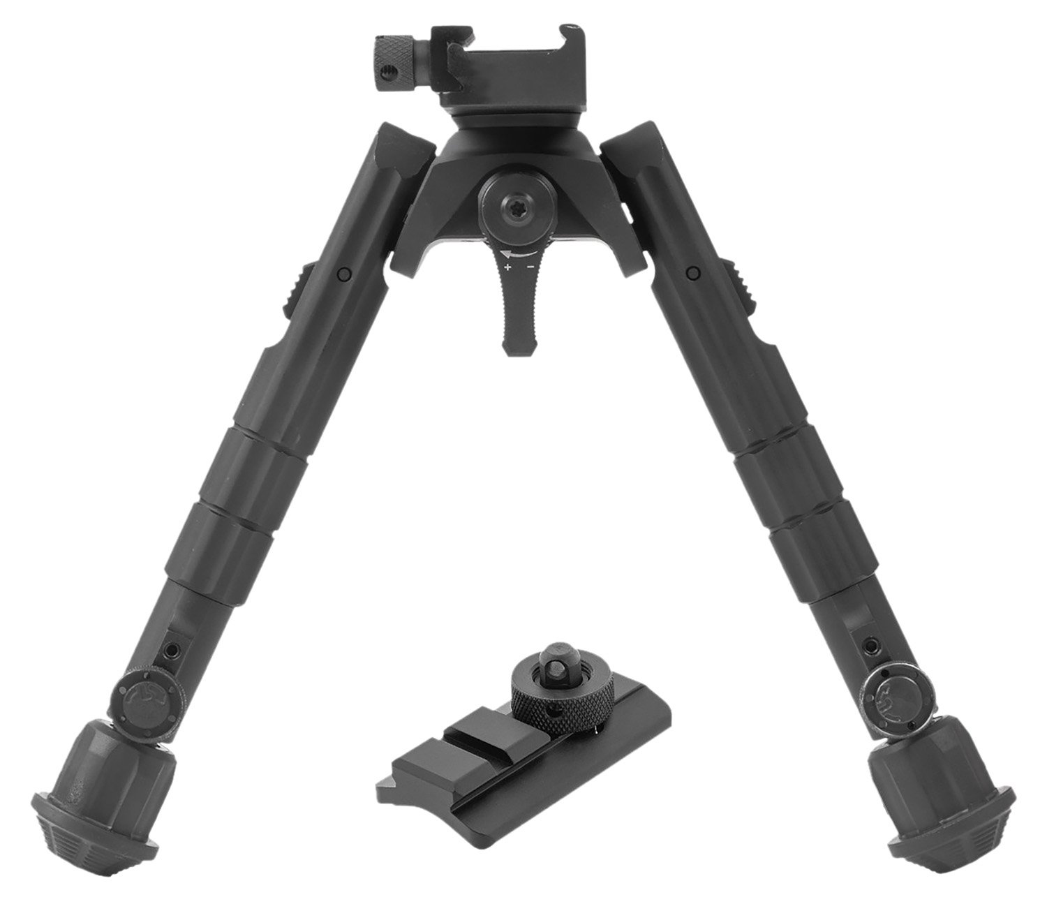 Buy UTG TLBP01B 7-9 In Bipod Black Anodized Aluminum Rubber Feet online