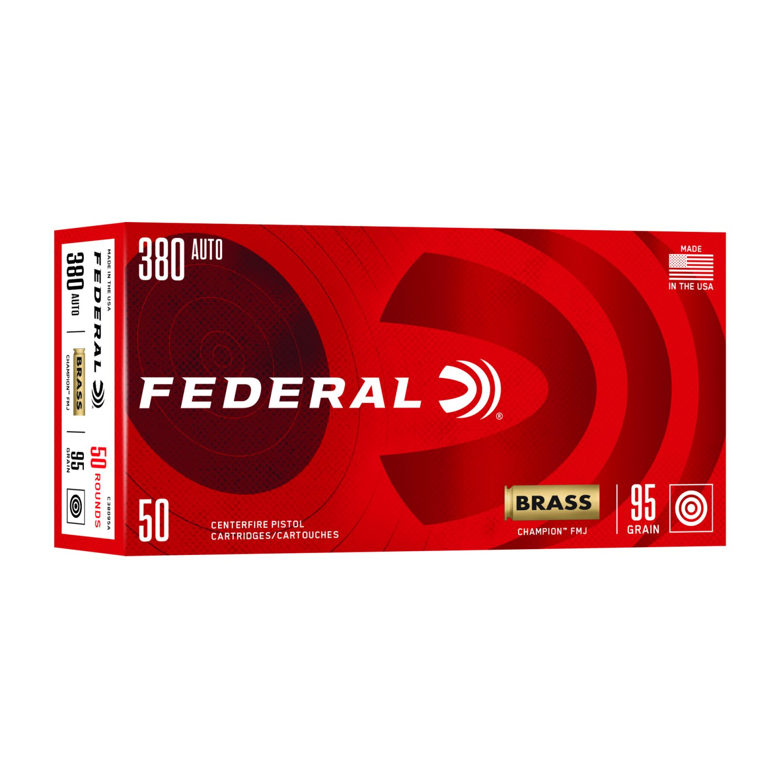Buy Federal Premium Ammunition Champion 380 ACP 95gr FMJ 50 Box C38095A online