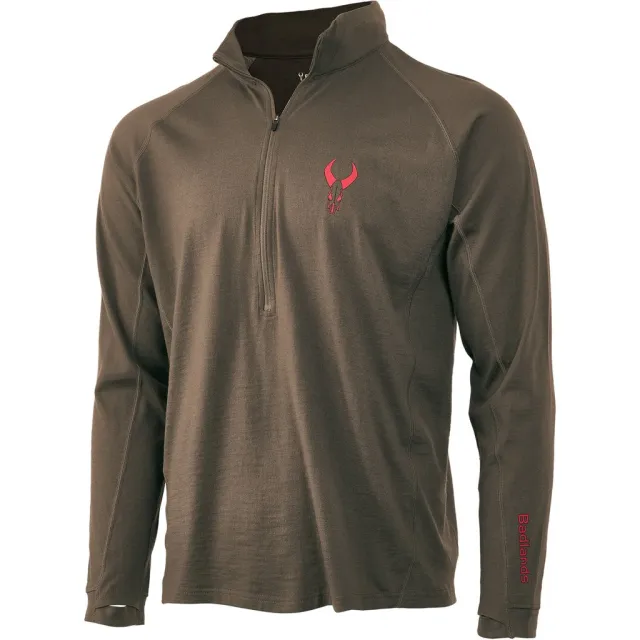 Buy Badlands Pecora Merino 1/4 Zip Midweight Mud Small 200g Wool 21-42408 online