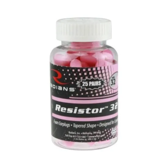 Buy Radians Resistor 32 Pink Foam Ear Plugs, Lightweight, Comfortable, Uncorded, 25 Pair Jar, NRR 32 online