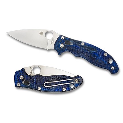 Spyderco C101PBL2 Manix 2 Trans-Blue Knife CTS-BD1 Blade - Spyderco