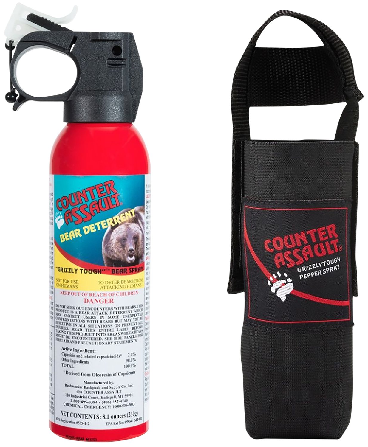 Buy Counter Assault 15067025 Bear Spray 8.1oz 32ft Range 7s Spray with Holster online