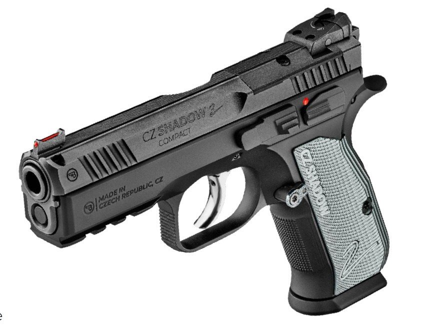 CZ Shadow 2 Compact 9mm 15+1 Black Steel Blue Grips Ambidextrous - CZ-USA - 9mm
