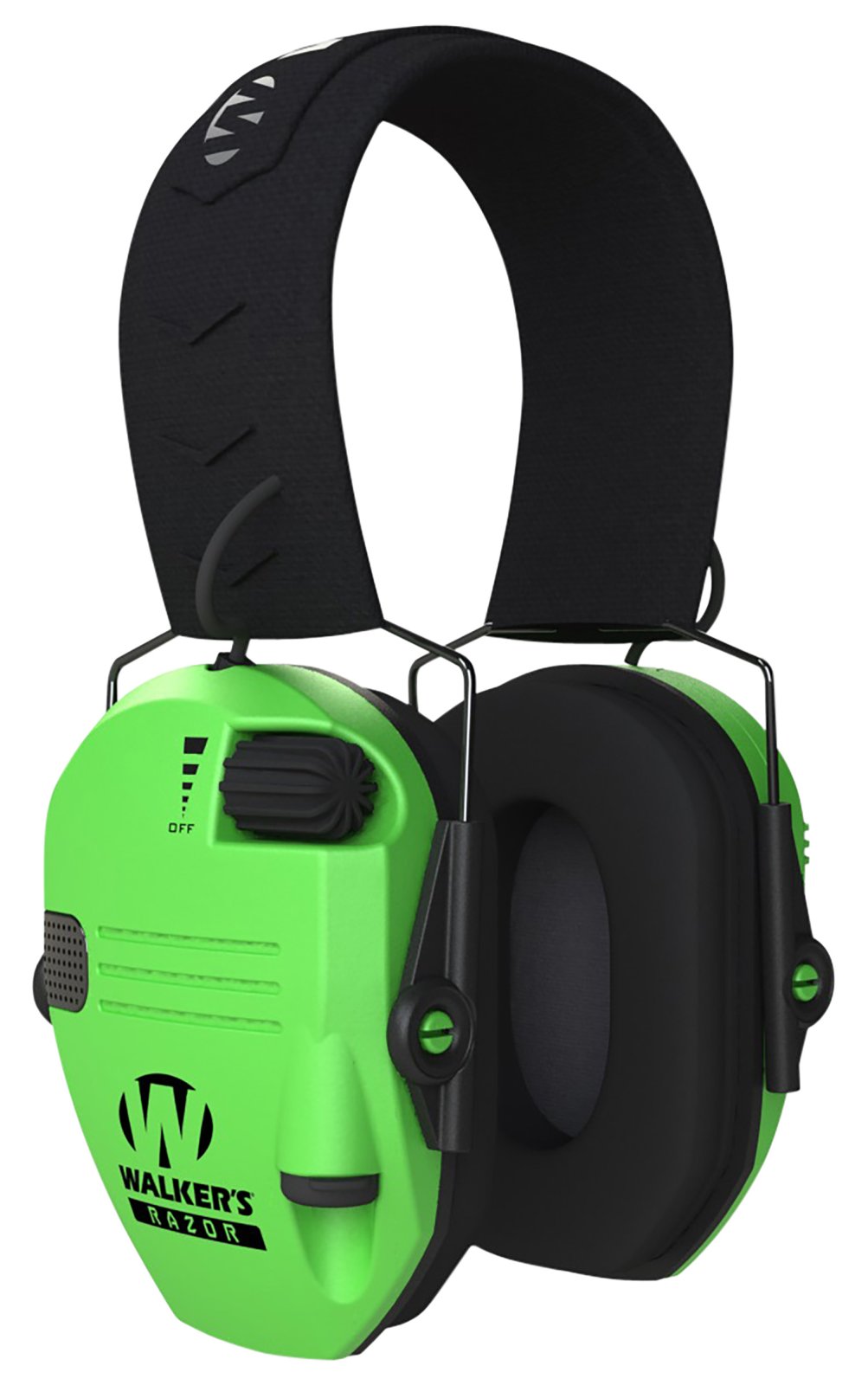 Walker's Razor Slim Electronic Muff 23 dB Hi-Viz Green/Black HD Sound - Walker's