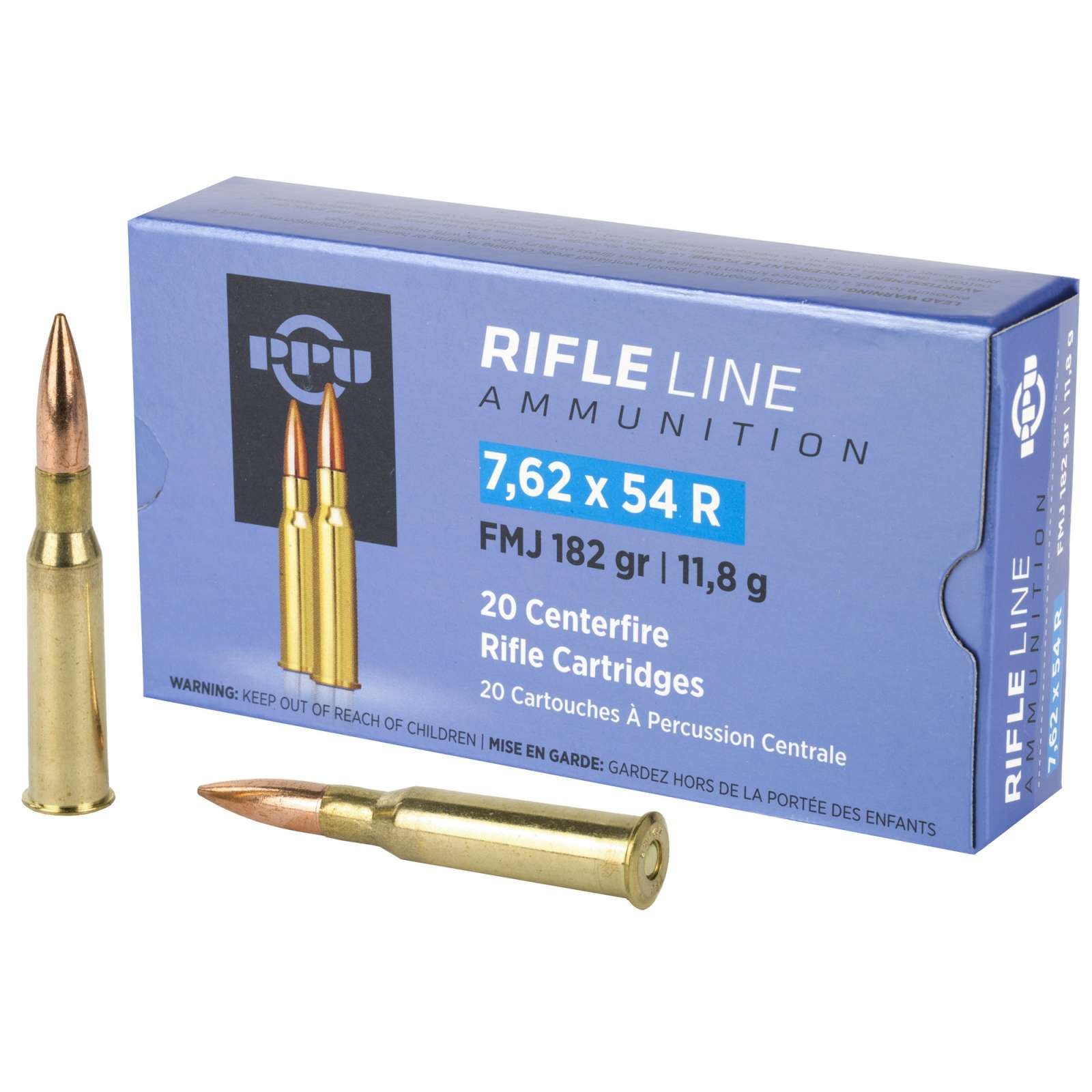 Buy Prvi Partizan 7.62x54R 182 Grain FMJBT 20 Round Box PP76254F online