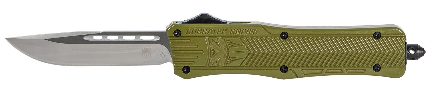 CobraTec MODCTK1MDNS CTK-1 Medium 3" OTF D2 Steel OD Green Knife - CobraTec Knives