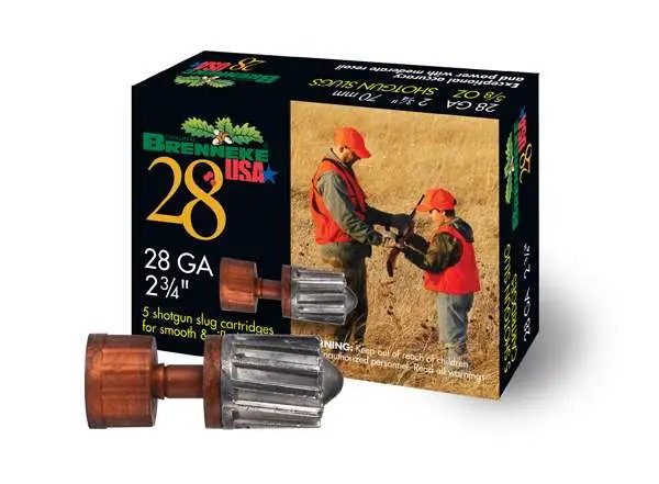 Brenneke SL282BR 28 Gauge 2.75" 5/8oz Slug 1450fps 5/Box - Brenneke - 28 GAUGE