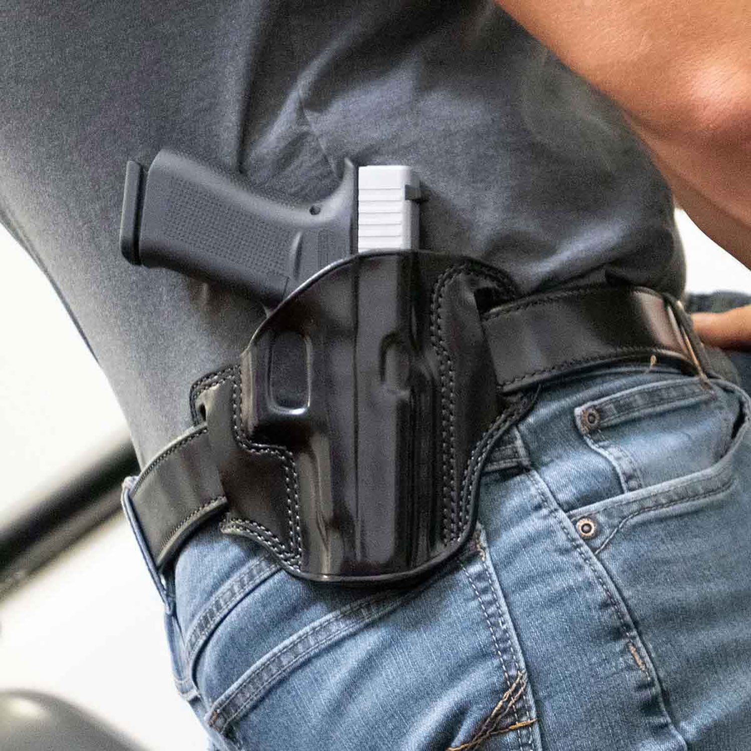 Buy Galco CM876B Combat Master Black Leather Holster for Springfield Hellcat Pro online