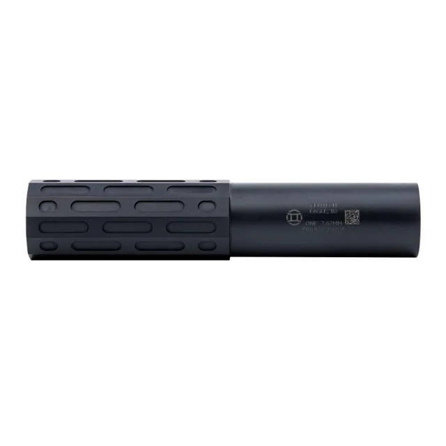 Gemtech 12118 One, Titanium Inconel, 7.62mm, 7.5" Length, 1.625" Diameter, 32dB Sound Reduction, High-Temp Black Cerakote Finish