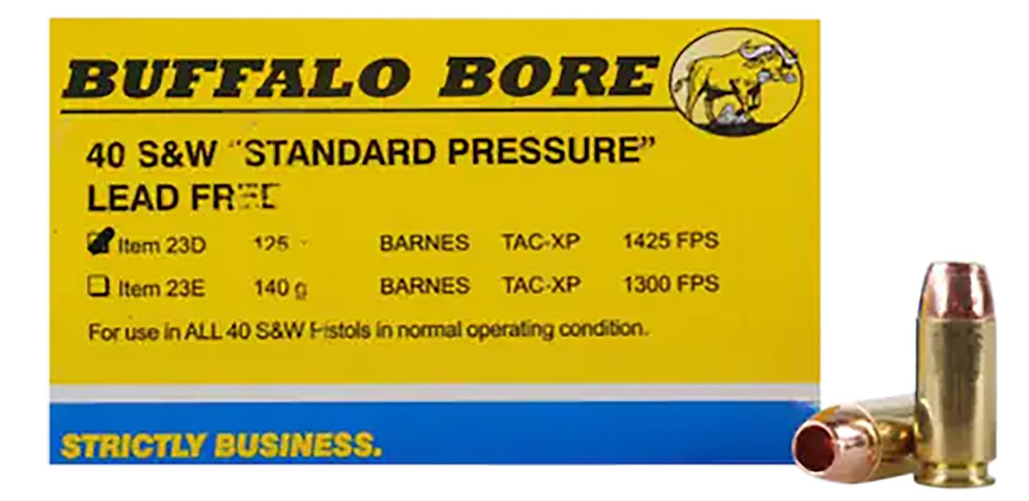 Buy Buffalo Bore 23D20 .40 S&W 125gr Barnes TAC-XP Lead-Free Ammo 20 Rounds online