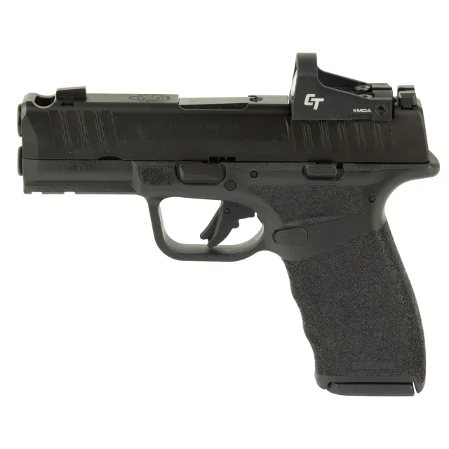 Springfield Hellcat PRO COMP OSP White-Dot Handgun 9mm Luger 15(1)&17(4)rd Magazines 3.8 Barrel Black Frame CT1500 and Range Bag