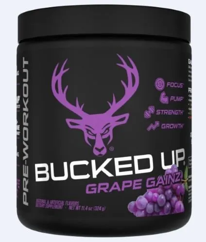 Buy Bucked Up Pre-Workout Grape Gainz 30 Serving Tub online