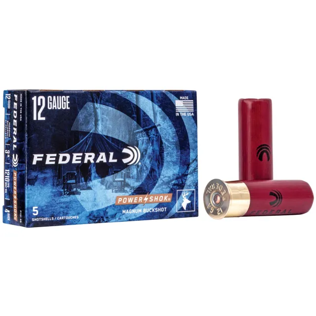 Federal F1314B 12 Gauge 3 in 41 Pellets 4 Buckshot 5 Rounds Box - Federal Premium Ammunition - 12 Gauge