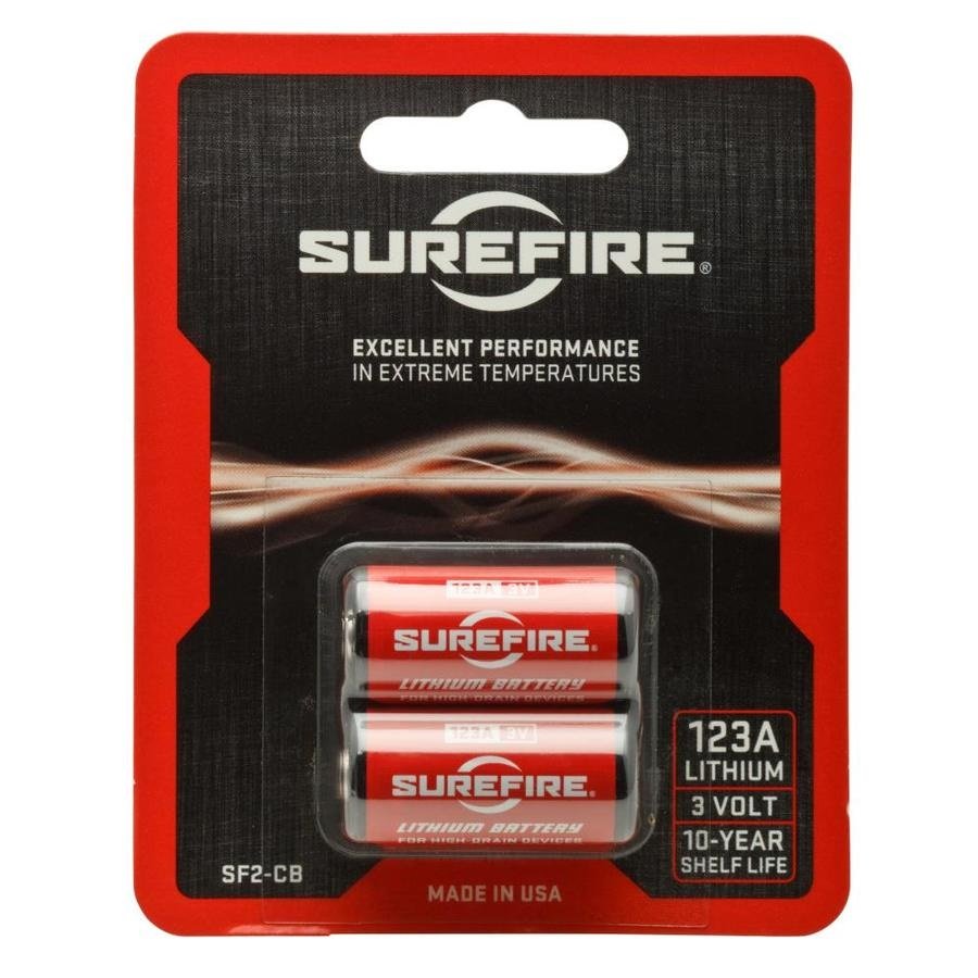 Buy SureFire SF2-CB Lithium Battery 2 Pack Cards Optimized for High-Drain Use Wide Temperature Tolerance 10 Year Shelf Life 2 COUNT CARDED online