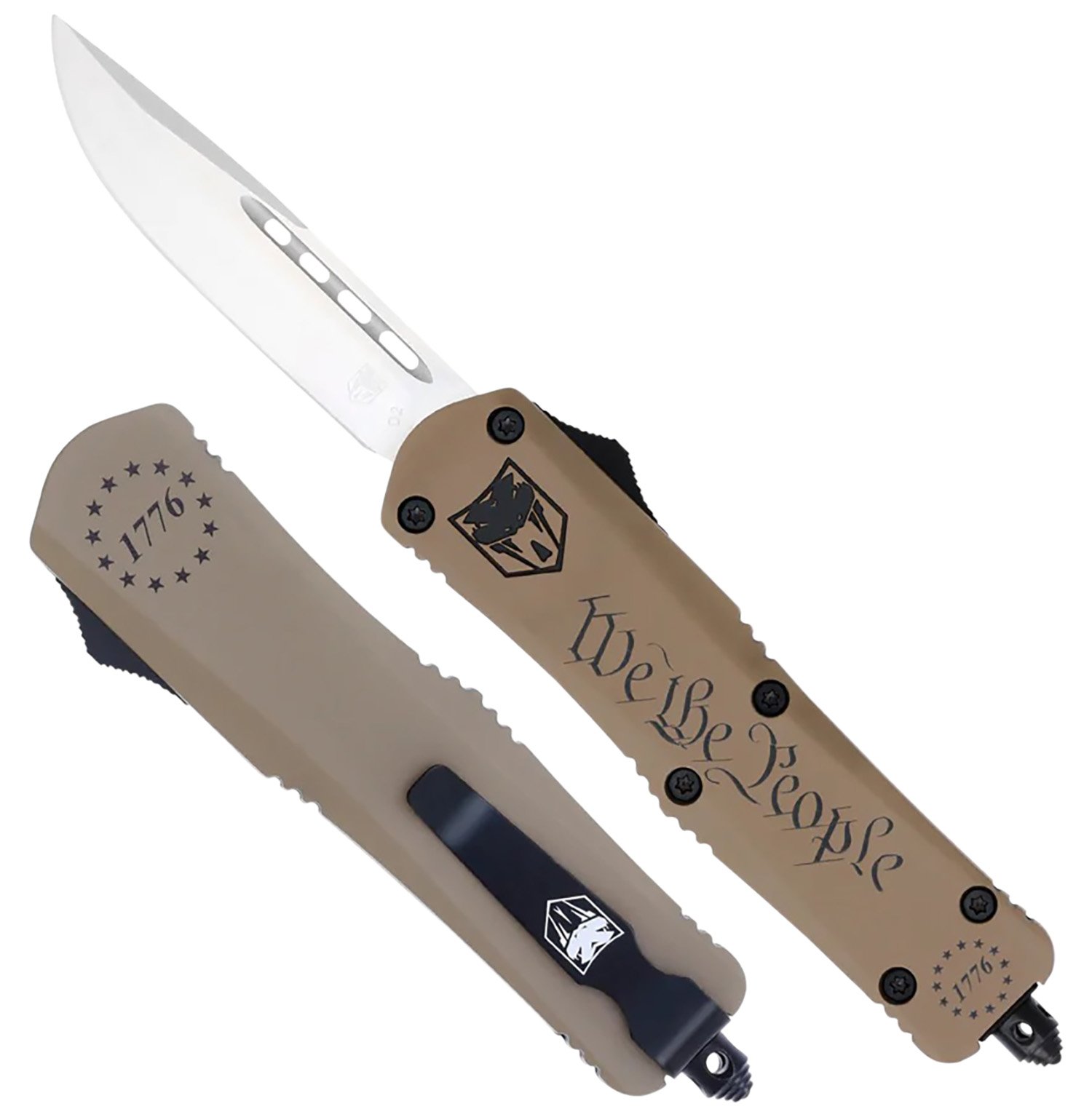 Buy CobraTec SWTPFS3DNS FS-3 OTF Knife 2.75" D2 Blade Tan Aluminum Handle online
