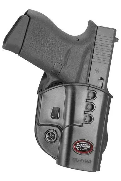 Fobus Evolution GL43NDLH OWB Black Polymer Paddle Holster Glock 43