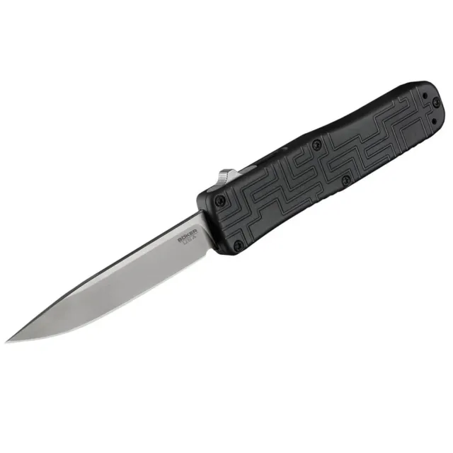 BOKER PLUS KALASHNIKOV OTF 3.46" BLK/BLK D2, Alumium , Black, OTF - BOKER