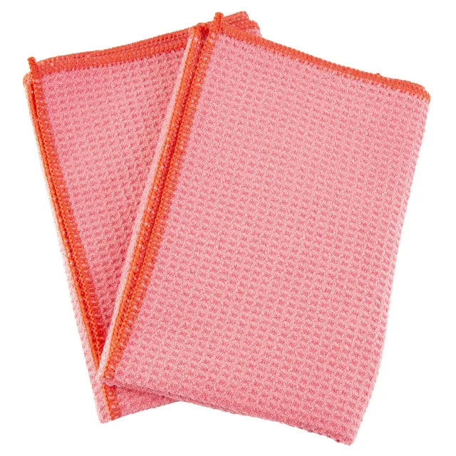 KleenBore Waffle Weave MicroFiber Red Cloths 16x16 Size 2/ct - Kleen Bore - 16" X 16"