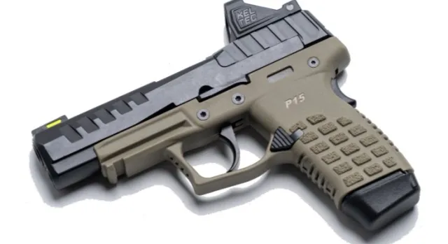 Keltec P15 Pistol 9mm 4 in. Tan w/Virdian RFX11 15 rd.